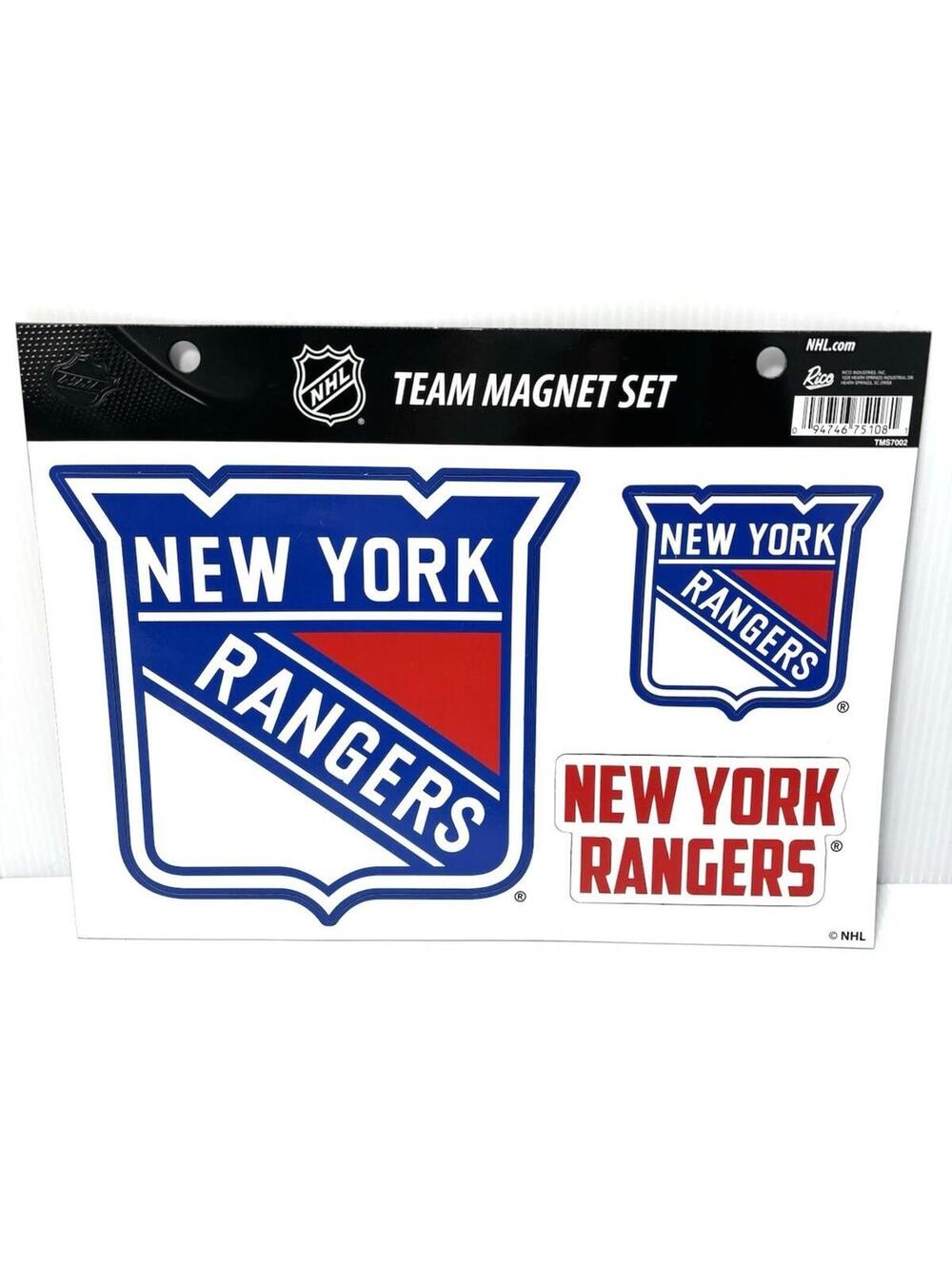 New York Rangers NHL 3-Piece Magnet Set Official Logo Die-Cut Indoor Outdoor Use